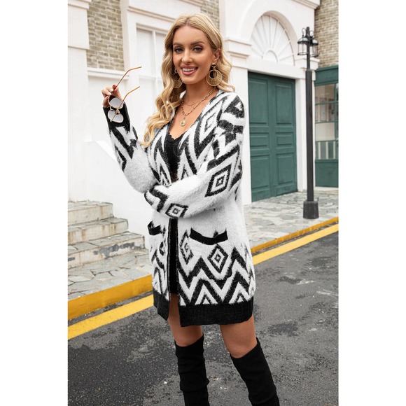 Argyle Open Front Pocket Cardigan - Picture 11 of 11